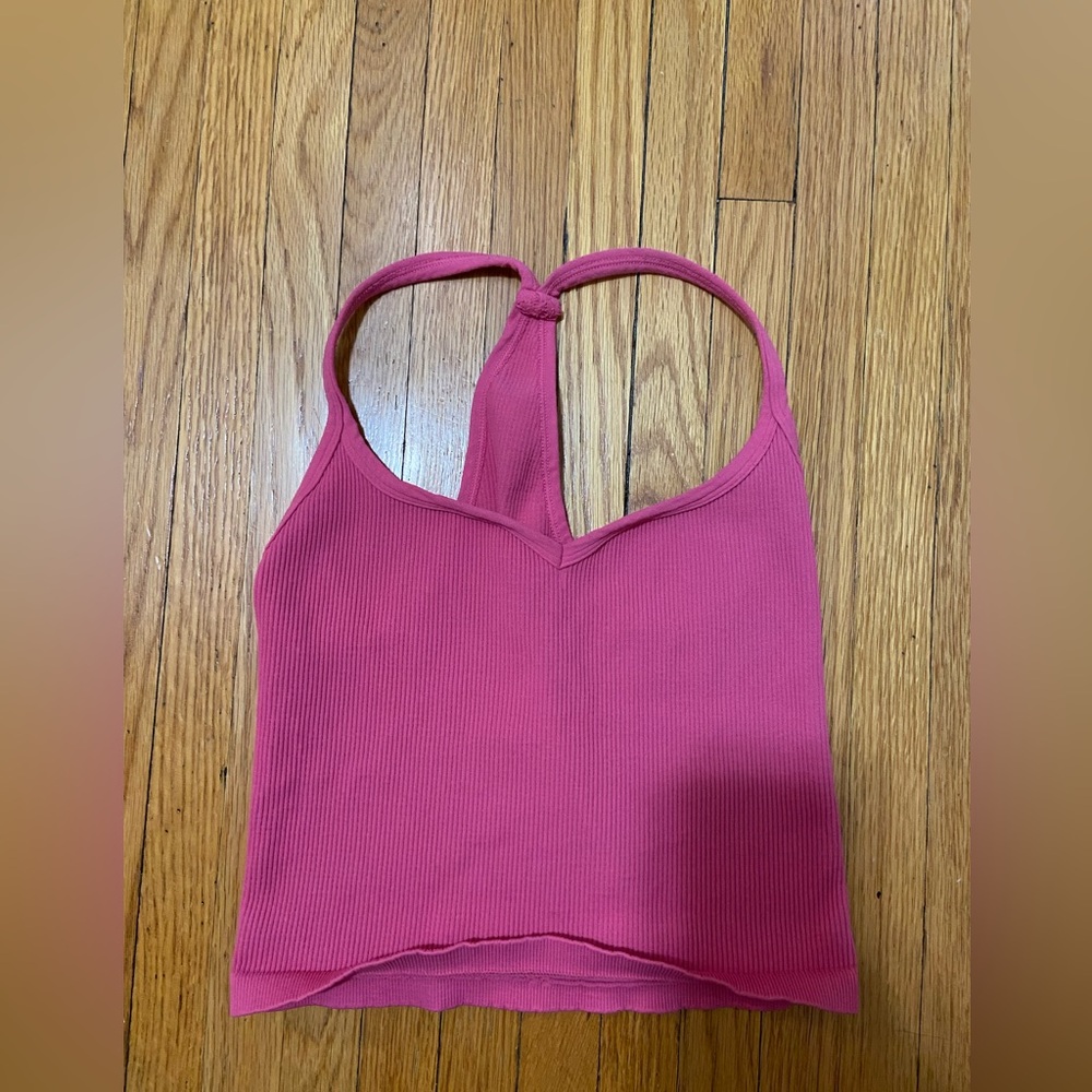 FP Movement sweetheart neck crop top in pink. Size m/l